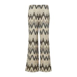 s.Oliver Black Label Wide-leg trousers made of crochet jersey - beige (02X0)