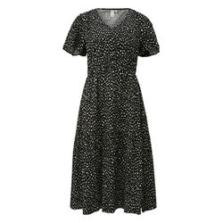 Q/S designed by Viskosekleid mit All-over-Print  - schwarz (99A0)