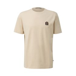Q/S designed by T-Shirt aus schwerer Jerseyware mit gesticktem Patch - beige (8160)