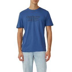 s.Oliver Red Label T-shirt en coton avec imprimé sur le devant - bleu (55D2)