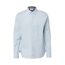 s.Oliver Red Label Slim Fit: Baumwollhemd mit abstraktem All-over-Print - blau (50A1)
