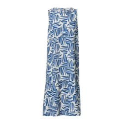 s.Oliver Red Label Midi dress in structured viscose blend - blue/white (55A0)