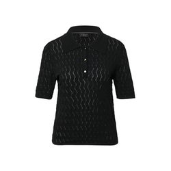 s.Oliver Black Label Short-sleeved fine-knit sweater with polo collar - black (9999)