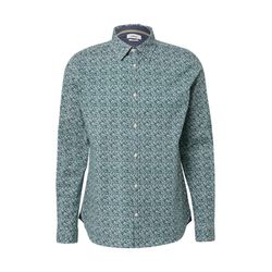 s.Oliver Red Label Slim Fit: Baumwollhemd mit abstraktem All-over-Print - grün (79A1)