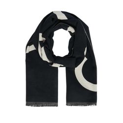 comma Mixed viscose scarf with fringes - black (99Q0)
