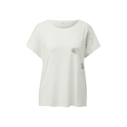 s.Oliver Red Label T-shirt with sequins  - white (02D2)