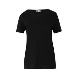 s.Oliver Red Label T-Shirt mit Ärmelumschlag - schwarz (9999)