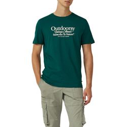 s.Oliver Red Label T-shirt en coton avec imprimé sur le devant - vert (79D2)