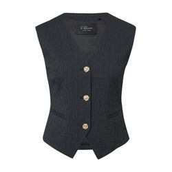s.Oliver Black Label Tailored slim-fit vest with textured pattern - black (99G0)