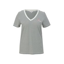 s.Oliver Red Label Soft T-shirt with V-neck  - black/white (99G0)