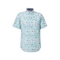 s.Oliver Red Label Slim: Short-sleeved shirt with Kent collar   - blue/white (01A1)