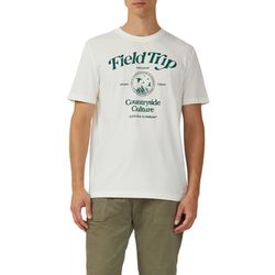 s.Oliver Red Label T-shirt en coton avec imprimé sur le devant - blanc (01D1)