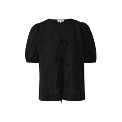 s.Oliver Red Label Cotton blouse with V-neck - black (9999)