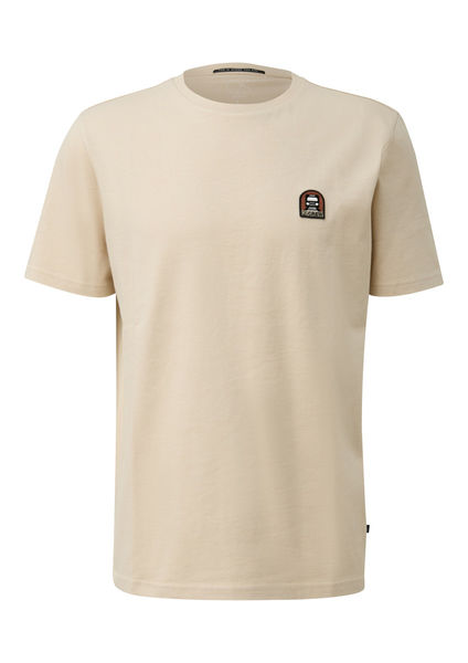 Q/S designed by T-Shirt aus schwerer Jerseyware mit gesticktem Patch - beige (8160)