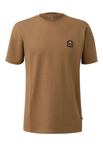 Q/S designed by T-Shirt aus schwerer Jerseyware mit gesticktem Patch - braun (8482)
