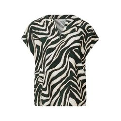 Street One Blouse with zebra pattern - beige/green (36618)