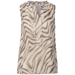 Street One Chiffon blouse top with print - beige (36770)