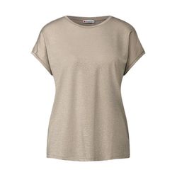 Street One Shirt with glitter stripes - beige (27019)