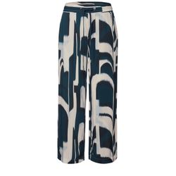 Street One Patterned wide leg pants - blue/green (36857)