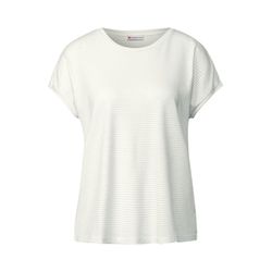 Street One Shirt with glitter stripes - white (20108)