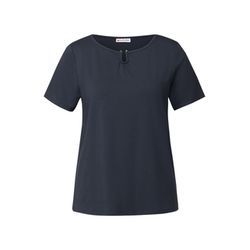 Street One Jersey T-shirt with cut-out - blue (16859)
