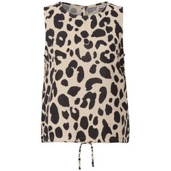 Street One Muslin blouse top with print - beige (26620)