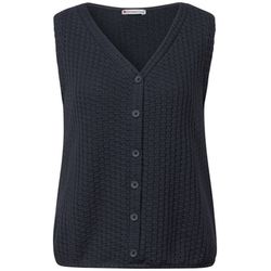 Street One Structured top with button placket - blue (16859)