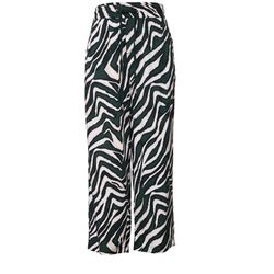 Street One Gemusterte Wide Leg Hose - grün (36618)