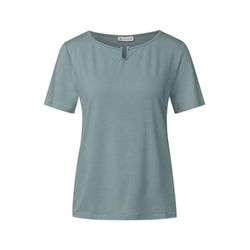 Street One Jersey T-shirt with cut-out - blue (17020)