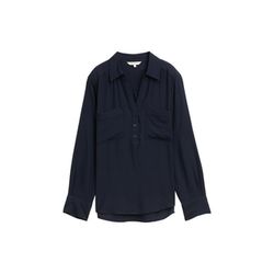Tom Tailor Blouse froissée avec poches poitrine - bleu (11019)