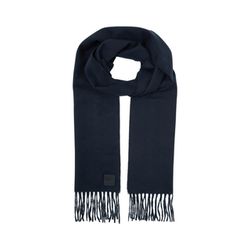 Tom Tailor Winterschal mit Fransen und kleinem Logo-Label - blau (19024)