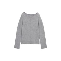 Tom Tailor Loose fit knitted jumper with U neckline - gray (21373)
