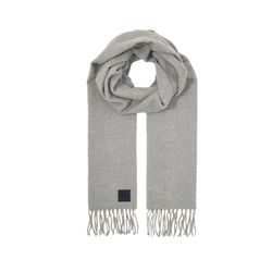 Tom Tailor Winterschal mit Fransen und kleinem Logo-Label - grau (14427)