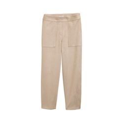 Tom Tailor Loose Fit Hose in Wildleder-Optik - grau (32208)