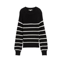 Tom Tailor Denim Pull en maille à manches ballon légères - noir (38550)