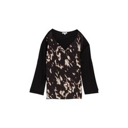 Tom Tailor Long-sleeved shirt in a material mix - black (14482)