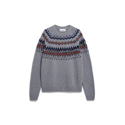 Armedangels Sweater made from recycled organic wool mix - Kaalla Fair Isle - gray (3330)