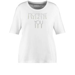 Samoon T-shirt avec inscription en strass - blanc (09602)