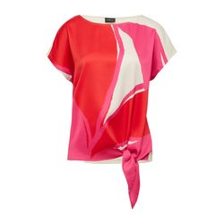 s.Oliver Black Label T-Shirt en mélange de tissus avec motifs et détails de nœuds - rose (45D4)