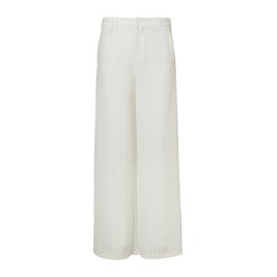 Q/S designed by Nadelstreifen-Hose mit weitem Bein  - weiß (03J0)