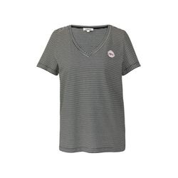 s.Oliver Red Label V-neck T-shirt with print detail - black (99G4)