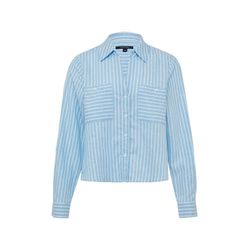 comma Leinenbluse mit V-Ausschnitt - blau (50G0)