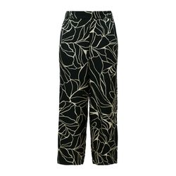 s.Oliver Black Label Pantalon large en satin avec taille élastique et imprimé all-over - noir (99A3)