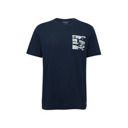 s.Oliver Red Label Jersey-T-Shirt aus Baumwolle mit Frontprint - blau (58D2)
