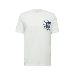 s.Oliver Red Label Jersey-T-Shirt aus Baumwolle mit Frontprint - weiß (01D2)