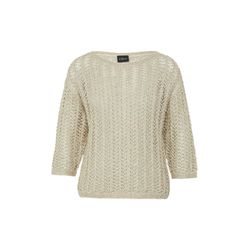 s.Oliver Black Label Pull en maille ajourée semi-transparente à paillettes - beige (8061)