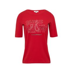 s.Oliver Red Label Slim fit jersey T-shirt with front print - red (30D0)