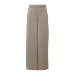 comma Satin palazzo pants with pockets - brown (8099)