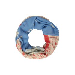 s.Oliver Red Label Loopschal aus Viskose mit Snoopy Artwork - beige/blau/rot (55D5)