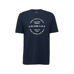 s.Oliver Red Label Jersey-T-Shirt aus Baumwolle mit Frontprint - blau (58D1)